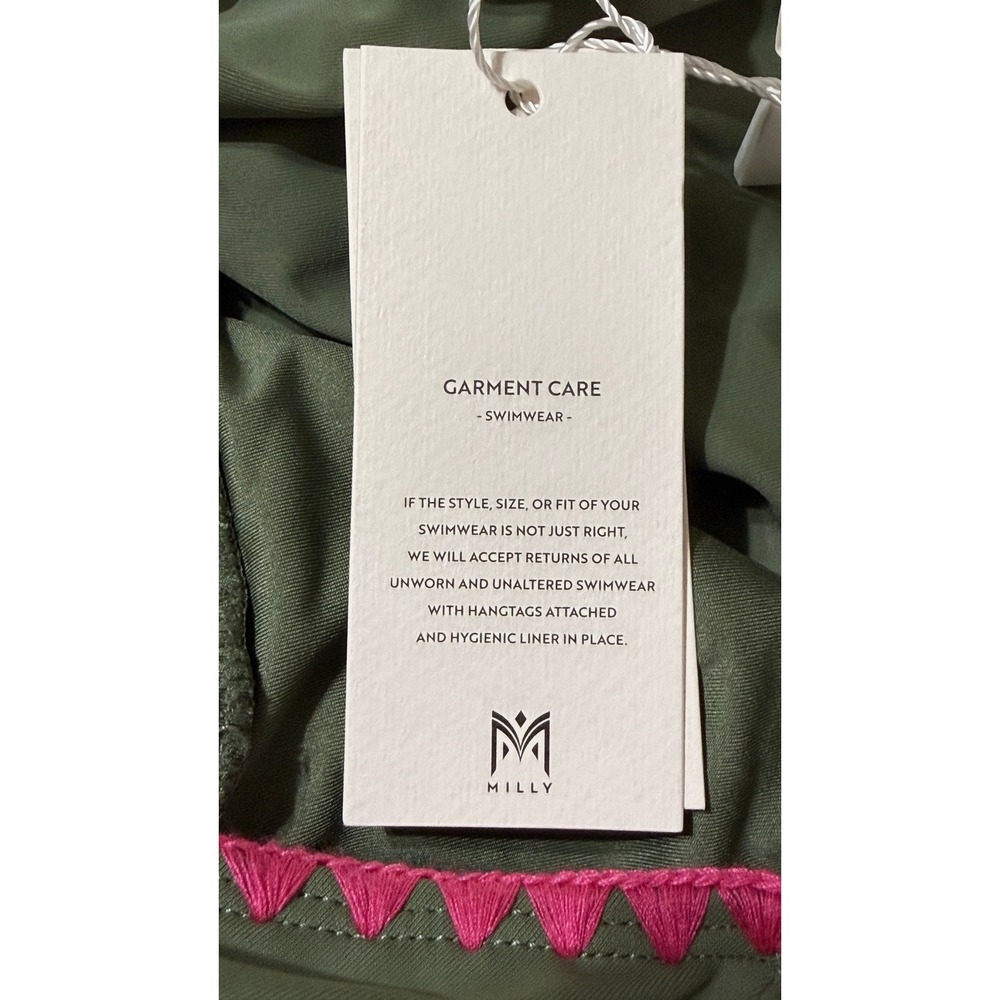 Milly Cutout Crochet Trim Swimsuit Loden Pink Womens L NEW WITH TAGS Retail-$325 - Picture 7 of 10